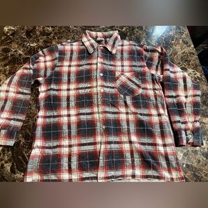 Vtg 1980s JC Penny Mens Large button up flannel long sleeve shirt